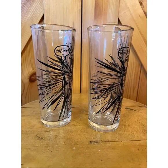 Tromba Tequila Highball Glasses Lot of 2 Advertisement Glass Signed (6858) - Picture 4 of 6